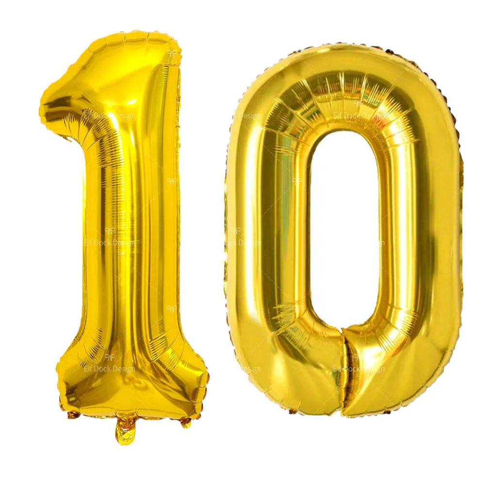 Large Gold Number Balloon 40 Inch | Milestone Birthday & Anniversary Decoration