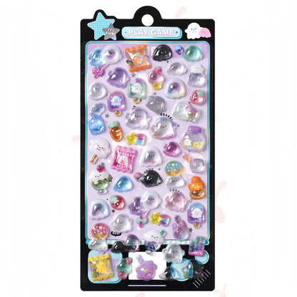 Japanese Anime Food Stamping Seal Fun | 3D Crystal Diamond Sticker Set for Kids