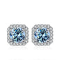 NeeTim 0.5ct 1ct Pink Moissanite Studs Earrings for Women 925 Sterling Silver Black Blue Grey Sparkling Lab Diamond Stud Earring