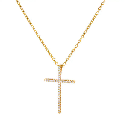Cross Goddess Pendant Necklace for Women Stainless Steel 316L Gold Color Necklace 2025 New Party Jewelry Aesthetic Accessories