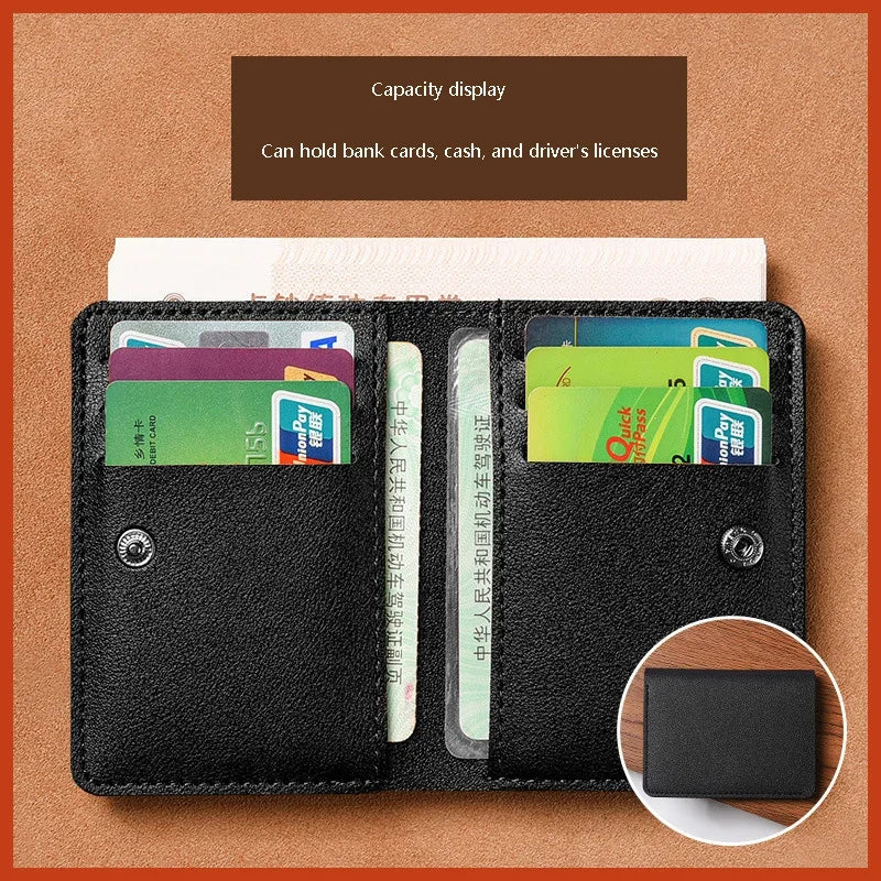 Mini Foldable Card Wallet | Unisex Soft Leather Driver's License Holder