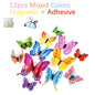 3D Butterfly Wall Stickers | 12/24pcs Magnetic Decor for Refrigerator and Walls