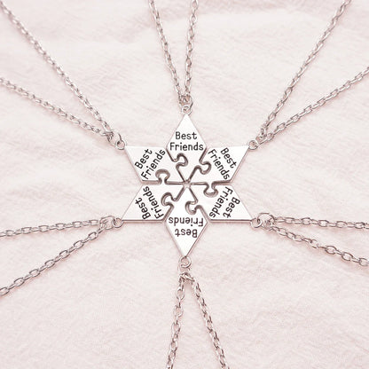 6 Pcs/Set Best Friend Pendant Necklace Set | Friendship Jewelry Gift