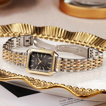 New Fashionable Simple Explosive Square Bar Scale Dial Steel Strip Quartz Watch
