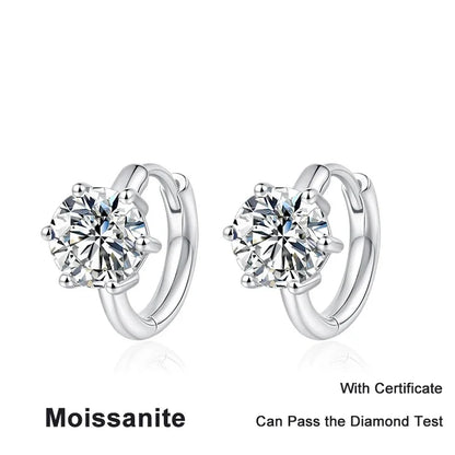 NeeTim 0.5ct 1ct Moissanite Earrings 925 Sterling Silver Lab Diamond Sparkling Party Wedding Studs Earring Designer for Women