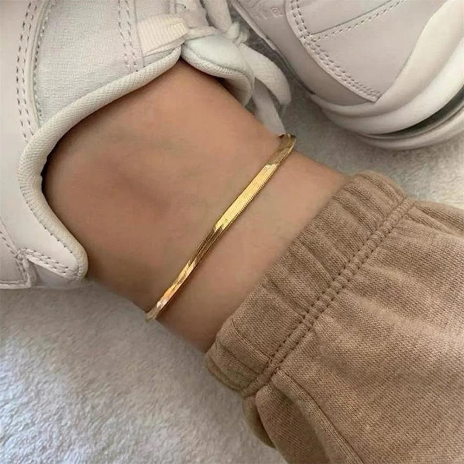 Snake Chain Anklet for Women/Men Girls Beach Chain Ankle Gifts Stainless Steel Not Allergic Dropshipping/Wholesale