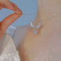 Y2K Crystal Butterfly Pendant Necklace Women Light Luxury Egirl Punk Heart Grunge Clavicle Chain Fashion Jewelry Party Gift 2023