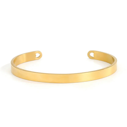 SUNIBI 4mm 6mm Stainless Steel Cuff Gold Color Bracelet Bangle for Women Jewelry Gifts Wholesale Dropshipping