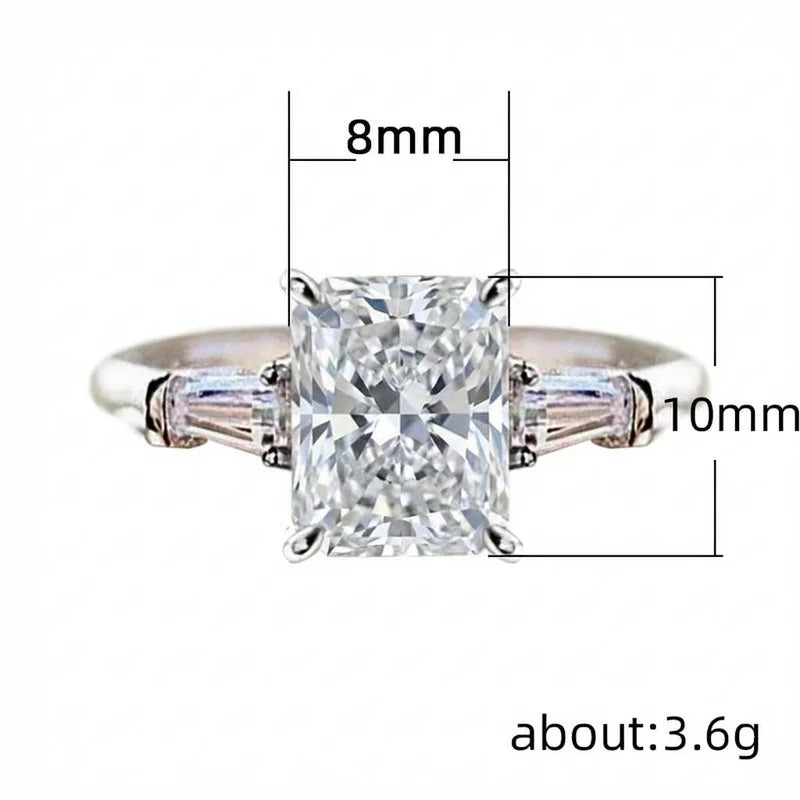 925 Sterling Silver AAA White Cubic Zirconia Finger Rings for Women Wedding Engagement Party Rings Fashion Jewelry Gift