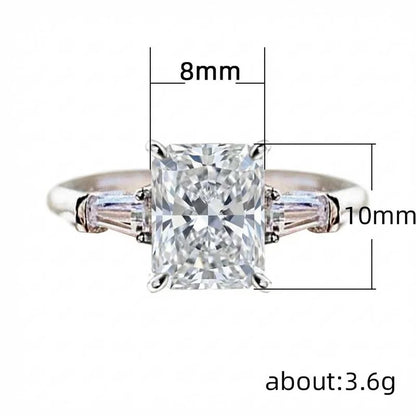 925 Sterling Silver AAA White Cubic Zirconia Finger Rings for Women Wedding Engagement Party Rings Fashion Jewelry Gift