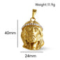18K Gold Plated Stainless Steel Jesus Pendant - Classic Hip Hop Style, Ideal Men's Gift for Daily Wear