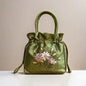 ZTBBAO Embroidered Flower Bucket Bag | Small Top Handle Handbag for Women