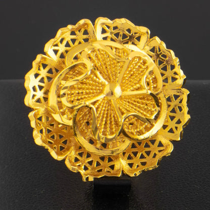 Ethiopia Arab Dubai Gold Plated Rings For Women Resizable 18K Gold Plated Jewelry For Wedding And Party Gifts