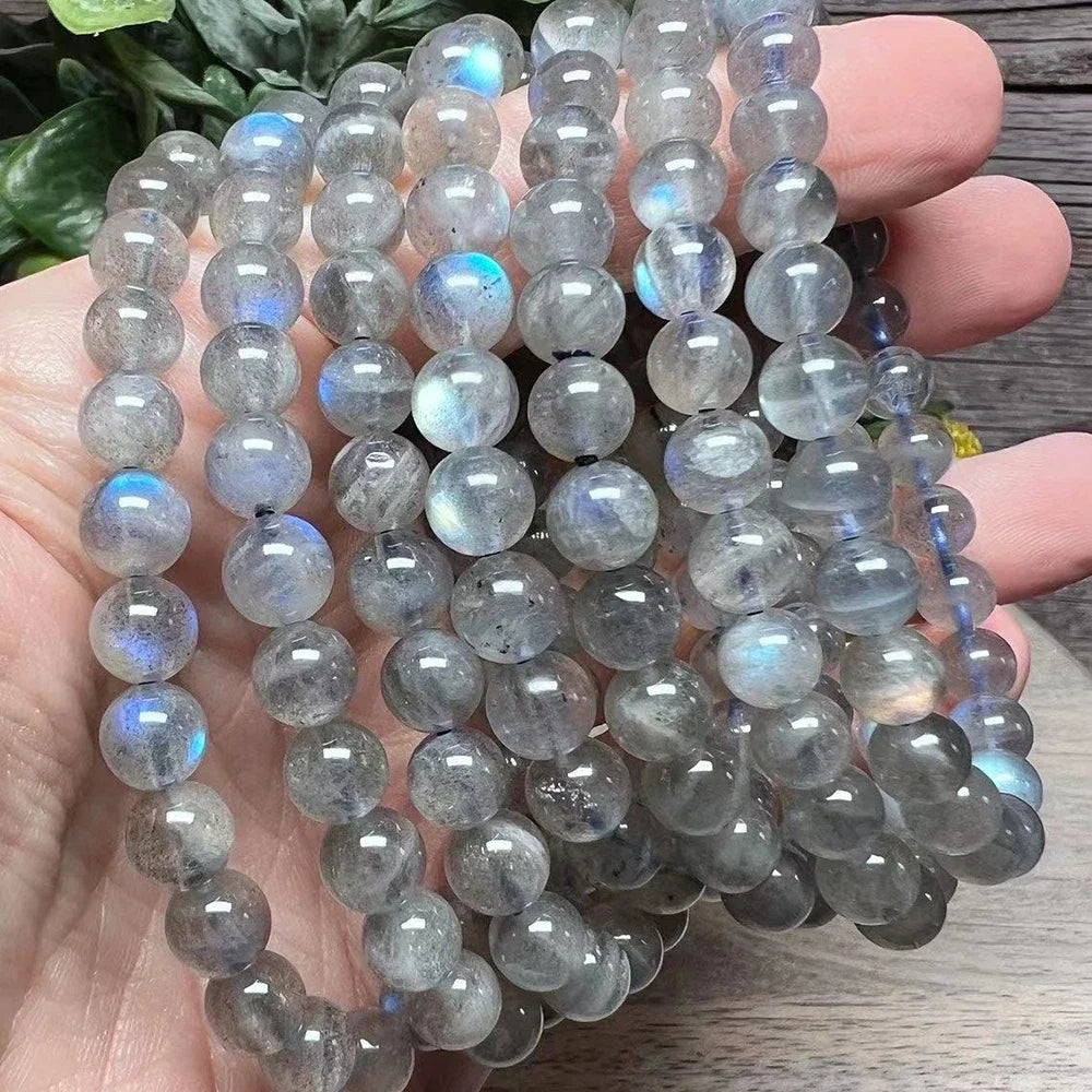 Ruberthen 6 MM Natural AAA Labradorite Bracelet High Quality Womens Strength Protection Healing Jewelry