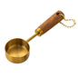 Stainless Steel Measuring Spoon Set | Gold Wood Handle Kitchen Baking Tool