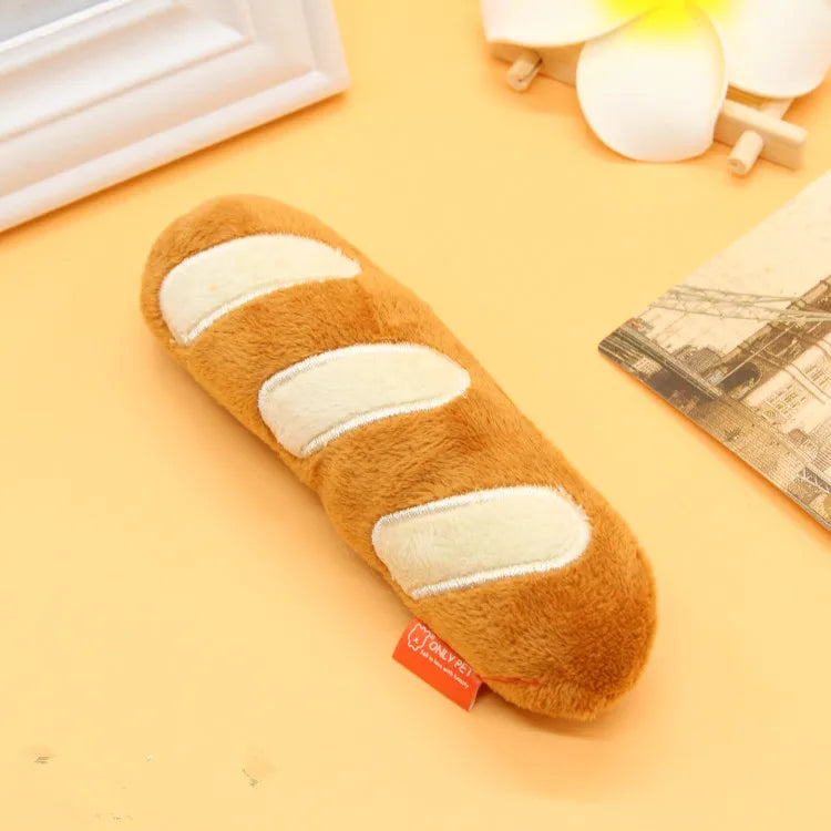 Baguette Dog Toy | Squeaky Plush for Small & Medium Breeds
