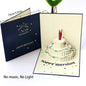 3D Music Light Birthday Card | Pop Up Cake Musical Greeting with Envelope