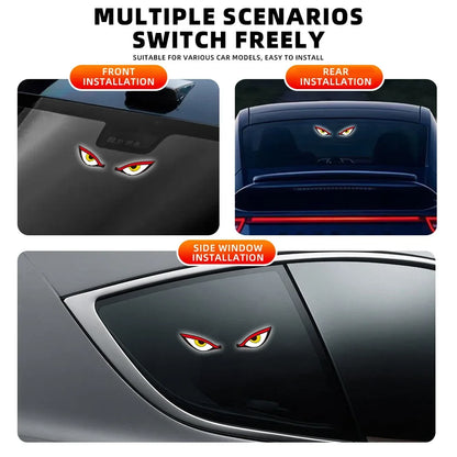 Solar Devil’s Eye Car Window Light | USB-C Rechargeable Flashing Warning Lamp