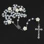 Catholic Rosary Beads Rosary Necklace Christian Praying 6MM Pearl Beads Long Y Chain Cross Pendant For Women Religiou Jewelry