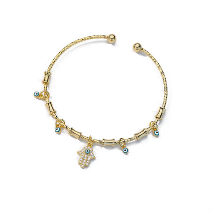 Hand Evil Eye Bracelet For Women Stainless Steel Zircon Bangle Sets Turkish Luxury Party Jewelry pulseras bijoux femme