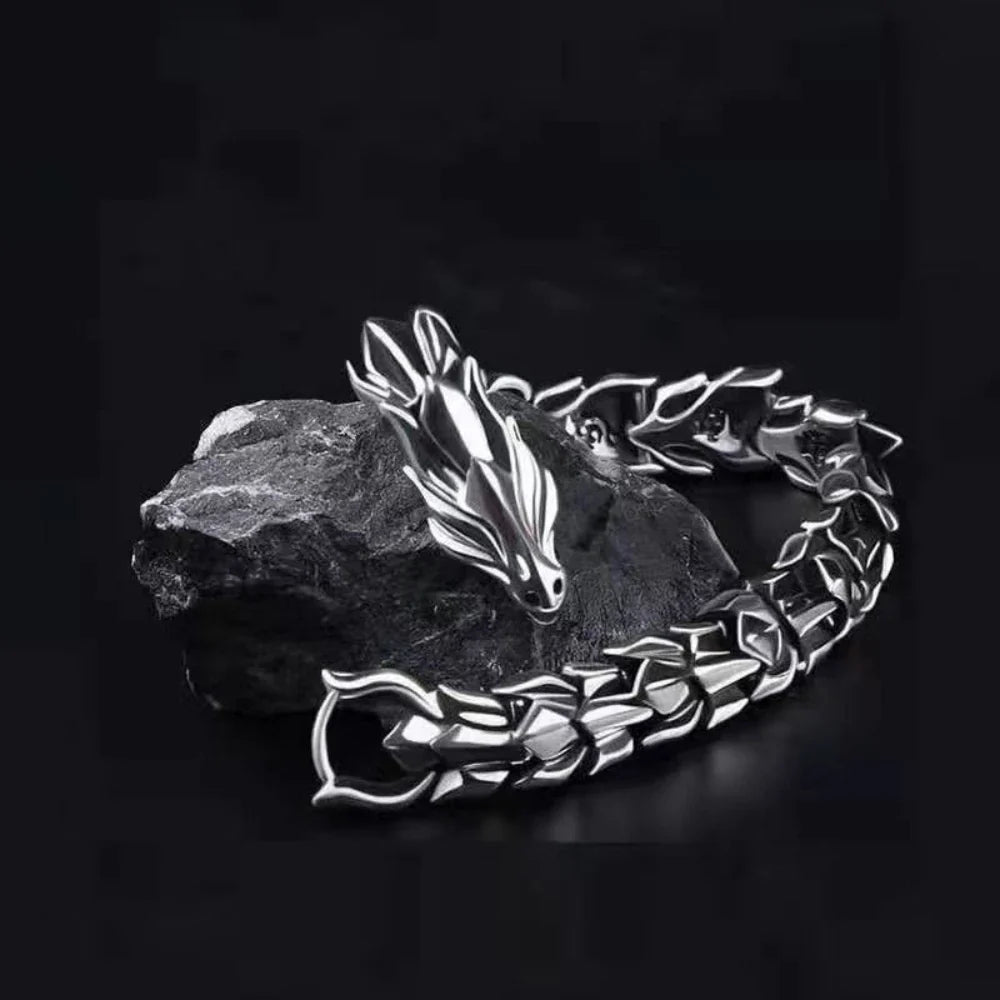 Hip Hop Punk Dragon Bracelet | Unisex Metal Chain Bracelet