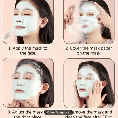 Disposable Facial Mask Wrap | Transparent Plastic Face and Neck Sticker