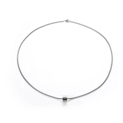 Stainless Steel Personalized Cylindrical Small Waist Necklace Simple And Casual Style Collarbone Chain Versatile Accessories