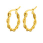 Vintage Round Stainless Steel Hoop Earrings For Women Gold Plated Earring 2023 Trending Statement Ear Jewelry Christmas Gift