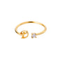 Zircon Tiny Initial Letter Rings For Women Stainless Steel A-Z Letters Adjustable Ring Female Christmas Aesthetic Jewelry Gift