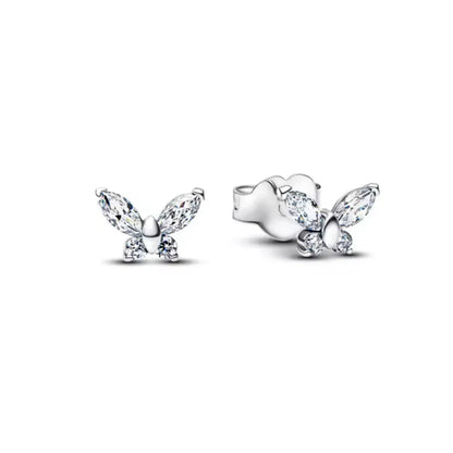 Christmas Gift Hot Selling 925 Silver Blue Stone Flower Stud Earrings Fit Women's Festival Exquisite Charm Jewelry Gifts