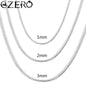 40-75cm 925 Sterling Silver 1MM/2MM/3MM solid Snake Chain Necklace For Men Women Fashion Jewelry for pendant free shipping