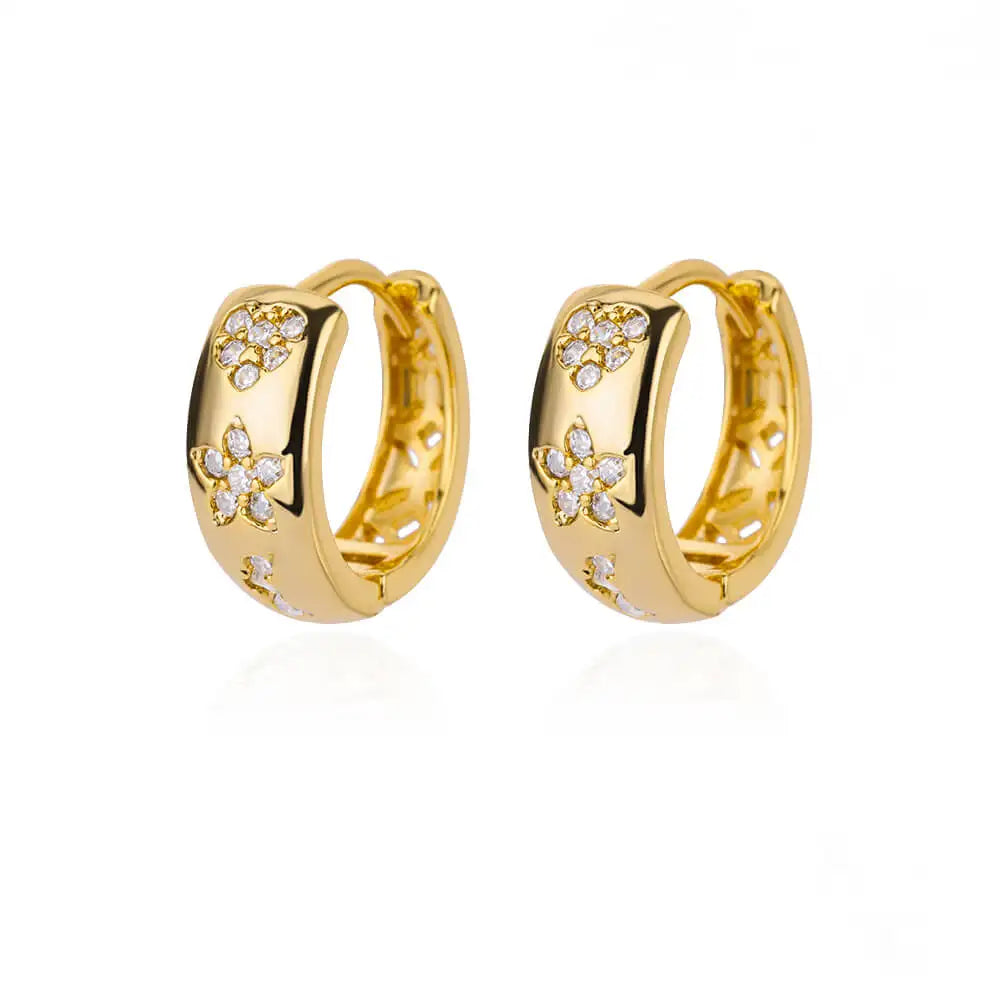 Vintage Round Stainless Steel Hoop Earrings For Women Gold Plated Earring 2023 Trending Statement Ear Jewelry Christmas Gift