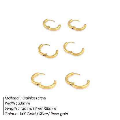 Minimalist Stainless Steel Round Earrings for Women Trendy Geometric Drop Statement Earrings Party Fashion Jewelry Gift