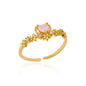 Luxury Zircon Heart Rings For Women Gold Color Open Stainless Steel Crystal Geometry Finger Ring Jewelry Wedding Gift anillos