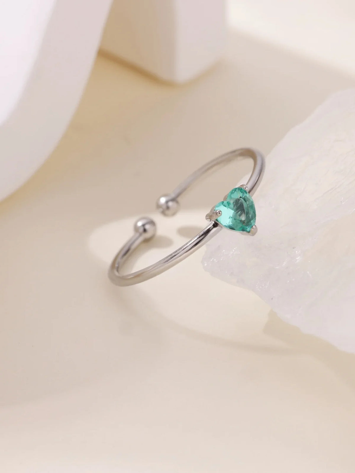 Fashion Zircon Heart Birthstone Rings For Women Stainless Steel Gold Color Birthstone Ring  Aesthetic Wedding Jewelry Gift