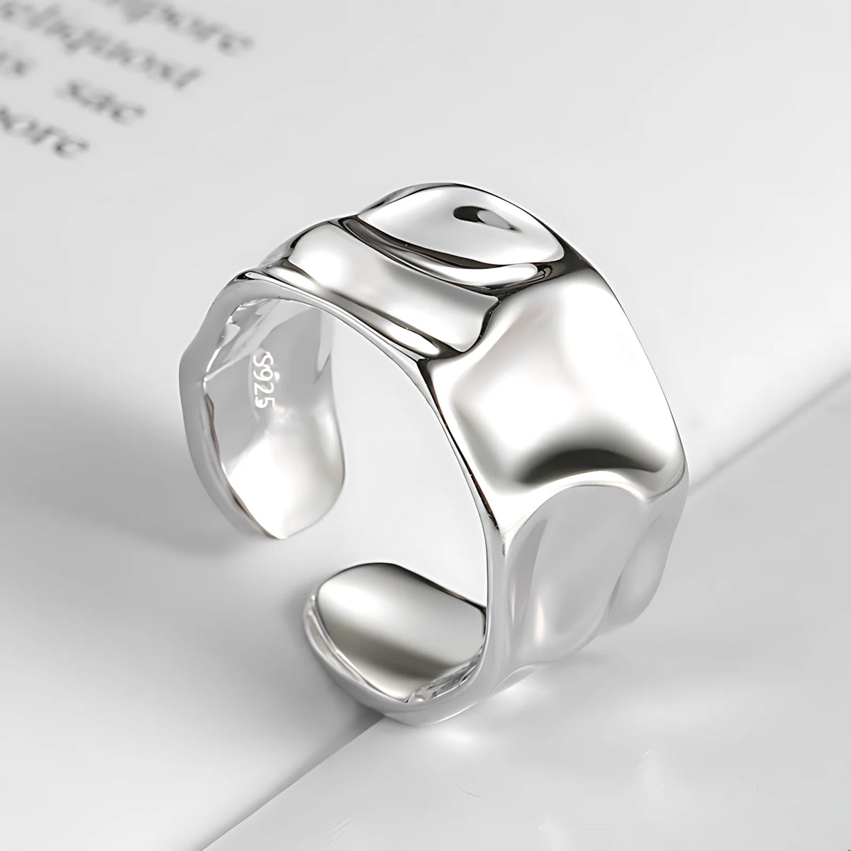 VENTFILLE 925 Sterling Silver Geometric Multilayer Round Bead Ring | Fashion Punk Temperament Jewelry
