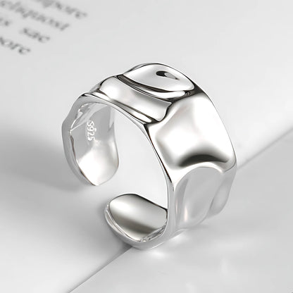 VENTFILLE 925 Sterling Silver Geometric Multilayer Round Bead Ring | Fashion Punk Temperament Jewelry