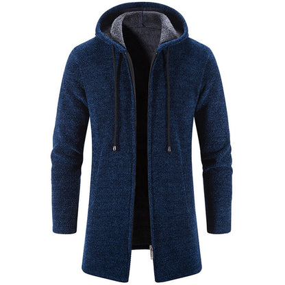Cashmere Men's Cardigan Chenille Outer Sweater Coat Windbreaker