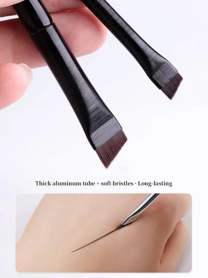 5-Piece Makeup Brush Set | Blade Eyeliner, Flat Eyebrow & Silkworm Brushes