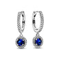 Christmas Gift Hot Selling 925 Silver Blue Stone Flower Stud Earrings Fit Women's Festival Exquisite Charm Jewelry Gifts