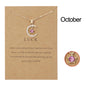 Fashion Moon Star Necklaces For Women 12 Months Crystal Birthstone Pendant Chain Men Trendy Birthday Party Jewelry Gift