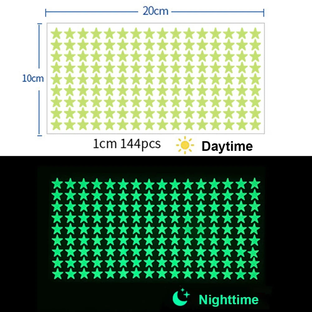 Glow In The Dark 3D Stars Moon Wall Stickers | Creative Luminous Room Decor