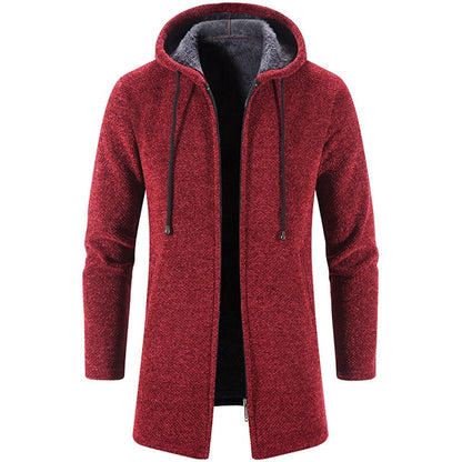 Cashmere Men's Cardigan Chenille Outer Sweater Coat Windbreaker