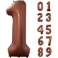 40 Inch Foil Number Balloon Set | Brown Birthday Party Decoration