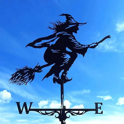 Metal Weathervane,Witch Iron Weather Vane,Sea Rover Wind Direction Indicator,Garden Decoration,Outdoor Roof Decoration,Gardening
