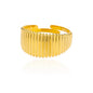 Irregular Square Zircon Ring For Women Stainless Steel Gold Plated Opening Ring Wedding Party Fashion Jewerly Gift Free Shipping