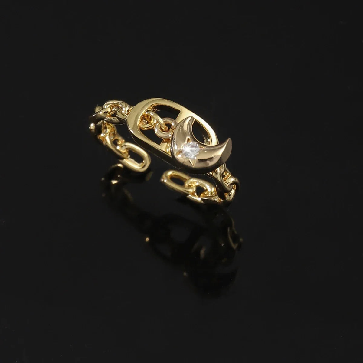 Cross Diamond Letter Ring Niche Design Pendant Trendy Daily Versatile Women's Ring New Open Adjustable Ring