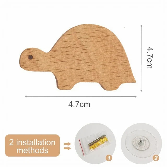 Wooden Animal Hook | Cute Wall Mounted Coat and Key Holder