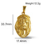 18K Gold Plated Stainless Steel Jesus Pendant - Classic Hip Hop Style, Ideal Men's Gift for Daily Wear