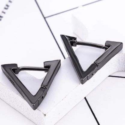 Punk Stainless Steel Stud Earrings Set | Unisex Hip Hop Piercing Jewelry